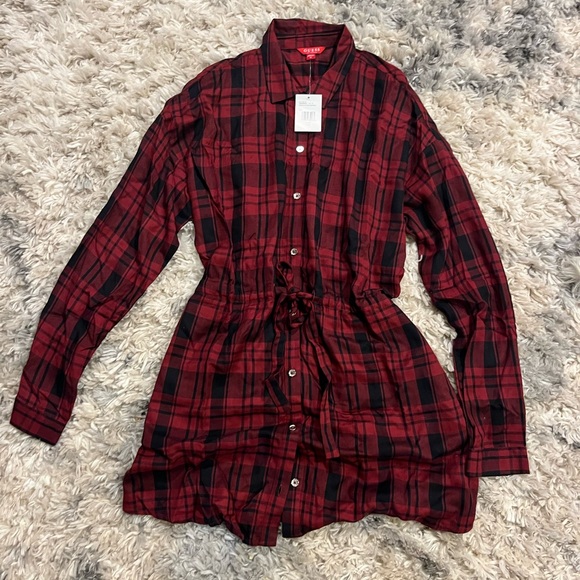 Guess Francesca Plaid Shirtdress - Picture 1 of 2